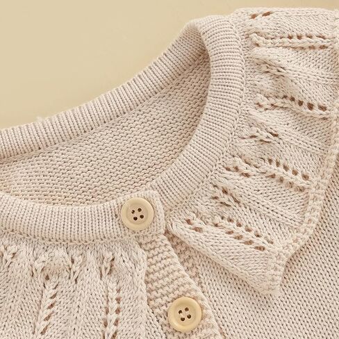 Toddler Baby Girl Sweater Floral Cardigan Knit Long Sleeve Coat Cute Fall Winter Outfits Clothes Infant Newborn in Kuwait