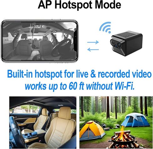 W-A2 Wi-Fi Magnetic Wireless Cameras for Home Security, No WiFi Video Recorder with 64GB SD Card,150 Days Long Battery Life,Night Vision,Motion Detection,Cloud Storage for Car,Pet,Baby & More in Kuwait