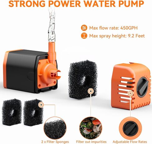 مضخة مياه غاطسة البوبوسوراب 45W ، 1600GPH 24V مضخة نافورة DC مع سلك طاقة 24.2 قدم ، ومضخة حوض السمك المرتفعة مرتفعة 13 قدمًا لخزان السمك ، البركة ، نافورة ، مائية ، شلال in Kuwait