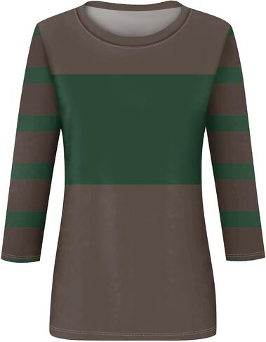 Fall Tops for Women 2025 Trendy Casual T-Shirts 3/4 Sleeve Color Block Cute Tops Comfy Blouses Striped Shirts in Kuwait