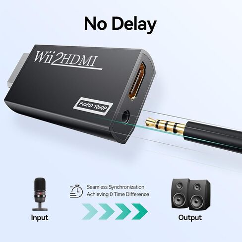 GANA Wii to HDMI Converter Adapter with Hdmi Cable Connect Wii Console to HDMI Display in 1080p Output Video with 3.5mm Audio Supports All Wii Display Modes Khaki in Saudi Arabia
