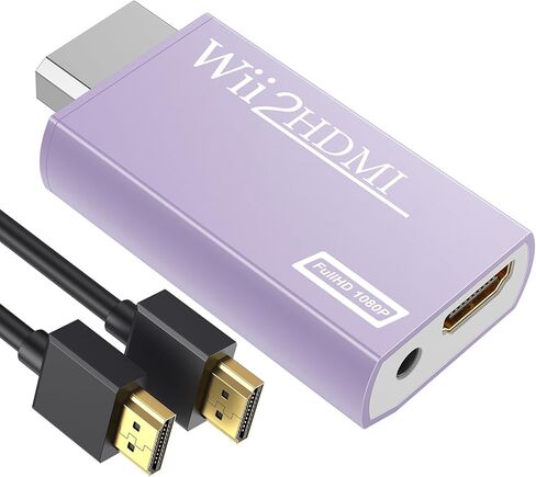 GANA Wii to HDMI Converter Adapter with Hdmi Cable Connect Wii Console to HDMI Display in 1080p Output Video with 3.5mm Audio Supports All Wii Display Modes Khaki in Saudi Arabia