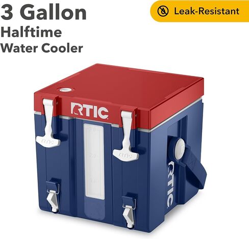 RTIC Halftime Water Cooler Portable Carrier Container, Drink Beverage Dispenser, Stackable with 2 Taps, Bottleless, BPA-Free, for Sports, Camping, BBQ, Parties, Picnic, & More, Patriot in Saudi Arabia