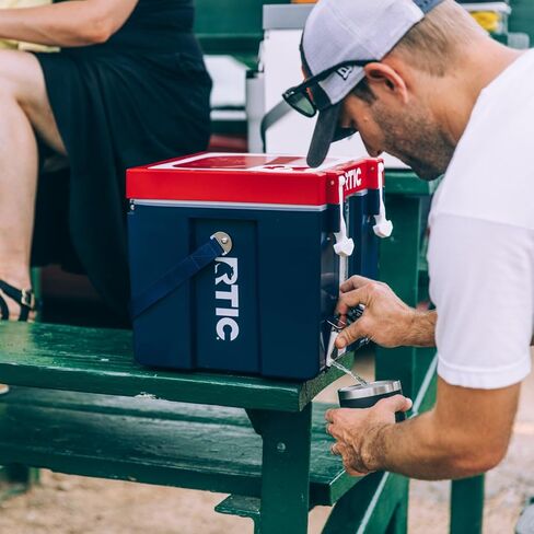 RTIC Halftime Water Cooler Portable Carrier Container, Drink Beverage Dispenser, Stackable with 2 Taps, Bottleless, BPA-Free, for Sports, Camping, BBQ, Parties, Picnic, & More, Patriot in Saudi Arabia