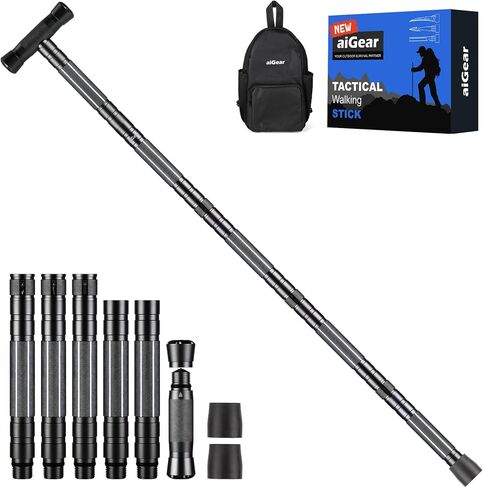 aiGear Walking Stick - Upgraded Aluminum Hiking Poles with Adjustable Height, Outdoor 8 Tubes Walking Sticks for Hiking Trekking Men Women in Saudi Arabia