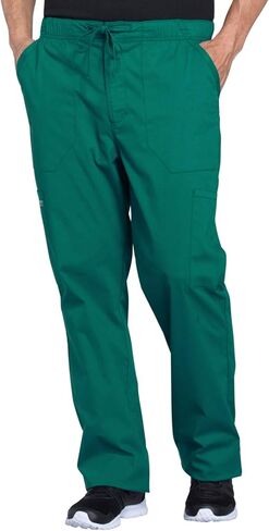 Men Scrubs Set Workwear Professionals WW695 V-Neck Top & WW190S Tapered Leg Fly Front Cargo Pant, Hunter Green- M Top/M Short Pant in Saudi Arabia