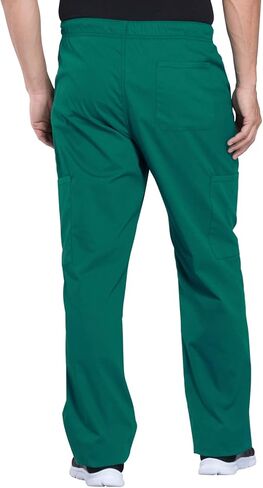 Men Scrubs Set Workwear Professionals WW695 V-Neck Top & WW190S Tapered Leg Fly Front Cargo Pant, Hunter Green- M Top/M Short Pant in Saudi Arabia