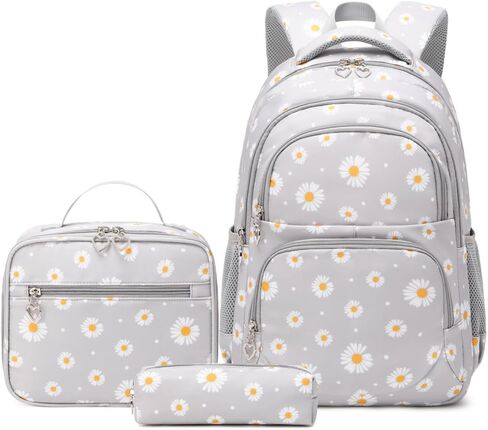 Daisy Kids Backpack for Girls, Multi Pocket School Bags with Lunch Box for Elementary, Teen Girls Bookbag Set in Saudi Arabia