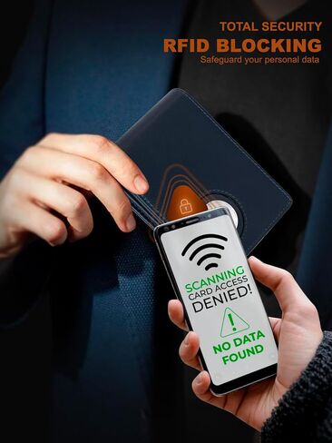 Marc Peter Airtag Wallet - جيب أمامي الحد الأدنى RFID يمنع رجال المحفظة جلد الحبوب الكاملة ، حامل الجوية Bifold مع نافذة معرّفتين حتى 14 بطاقة وصندوق هدايا Nappa Black in Saudi Arabia
