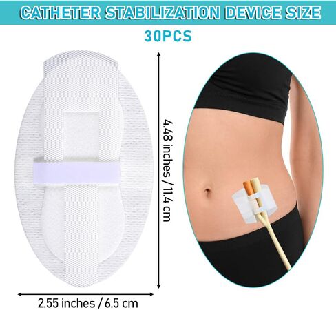 30PCS Catheter Stabilization Devices Catheter Tube Holder Urinary Stabilizer Adhesive Leg Bag Fixation Legband Holder Stickers Patch Accessories for Single Double Feeding G Tube in Saudi Arabia