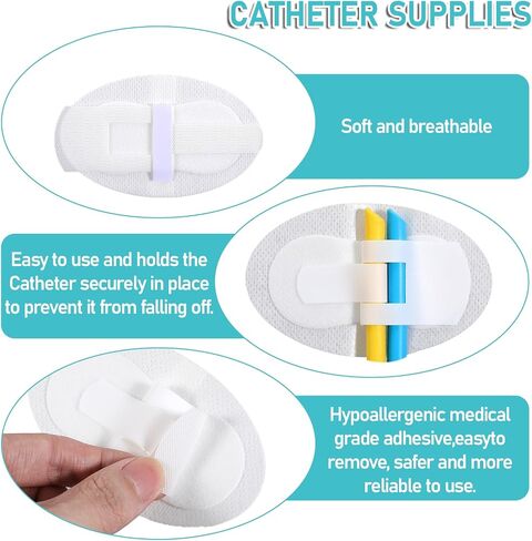 30PCS Catheter Stabilization Devices Catheter Tube Holder Urinary Stabilizer Adhesive Leg Bag Fixation Legband Holder Stickers Patch Accessories for Single Double Feeding G Tube in Saudi Arabia