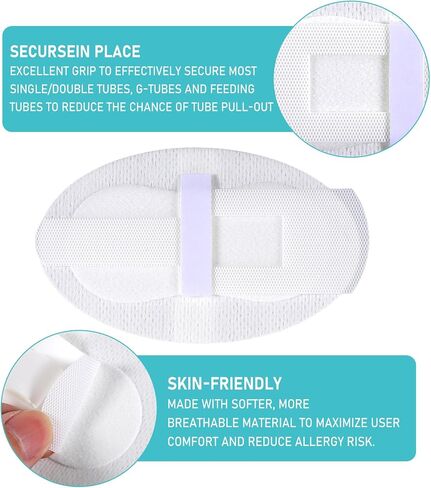 30PCS Catheter Stabilization Devices Catheter Tube Holder Urinary Stabilizer Adhesive Leg Bag Fixation Legband Holder Stickers Patch Accessories for Single Double Feeding G Tube in Saudi Arabia