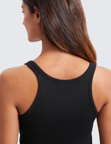 CRZ Yoga Womens مضلعة مشروطة عرضية الخزان المتسابق رقيقة القمصان الأساسية بلا أكمام تخرج من قمم التمرين المجهزة in Saudi Arabia