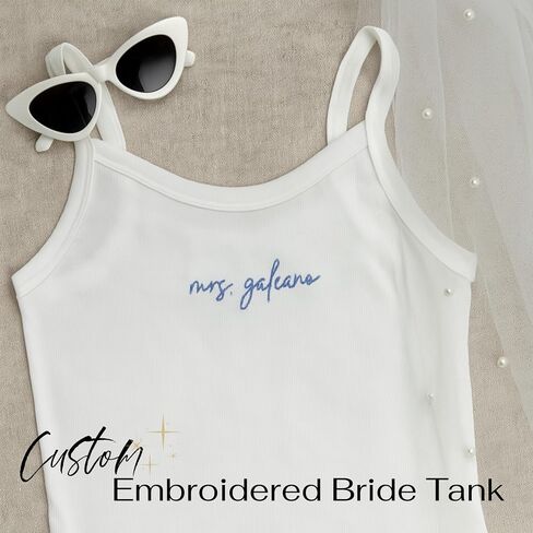 Embroidered Custom Bride Crop Top Personalized Mrs Tank Top Wifey Tshirt Bachelorette Shirts Bride Tank Tops for Women Wife of the Party Shirt Future Mrs Gifts Bachelorette Gifts for Bridesmaids in Saudi Arabia