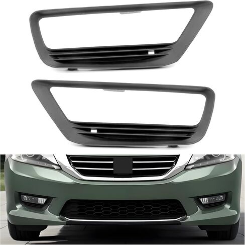KUAFU Fog Light+Fog Light Bezel Compatible with 2013-2015 HONDA ACCORD 4DOOR W/Switch Bumper Driving Fog Lamps Replacement for 33900T2AA01 33950T2AA01 HO2592132 HO2593132 Smoke Lens in Saudi Arabia