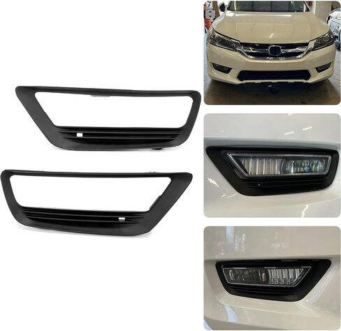 KUAFU Fog Light+Fog Light Bezel Compatible with 2013-2015 HONDA ACCORD 4DOOR W/Switch Bumper Driving Fog Lamps Replacement for 33900T2AA01 33950T2AA01 HO2592132 HO2593132 Smoke Lens in Saudi Arabia