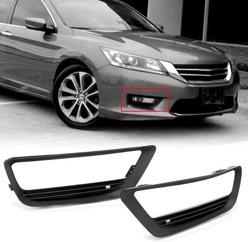 KUAFU Fog Light+Fog Light Bezel Compatible with 2013-2015 HONDA ACCORD 4DOOR W/Switch Bumper Driving Fog Lamps Replacement for 33900T2AA01 33950T2AA01 HO2592132 HO2593132 Smoke Lens in Saudi Arabia