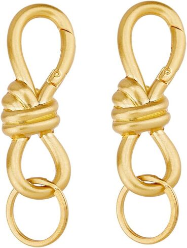 2pcs Keychain Clips with Rings Figure 8 Keychain 3.35 inch Vintage Alloy Keychains Golden Detachable Keyring with Brass Ring for Purse Backpack Ornament in Saudi Arabia