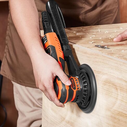 VEVOR Random Orbital Sander, 6-Inch DA & GA Dual Action Orbital Sander, 850W 7400PRM 6 Variable Speed Electric Palm Sander with 10PCS Sandpapers, Dust Connector for Woodworking Detailing Sanding in Saudi Arabia