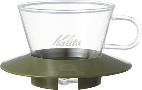 カリタ(Kalita) Karita WDG-155#05064 منقط القهوة الزجاجي من سلسلة Wave لشخص أو شخصين، أخضر عسكري in Kuwait