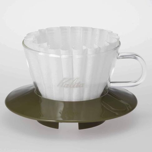 カリタ(Kalita) Karita WDG-155#05064 منقط القهوة الزجاجي من سلسلة Wave لشخص أو شخصين، أخضر عسكري in Kuwait