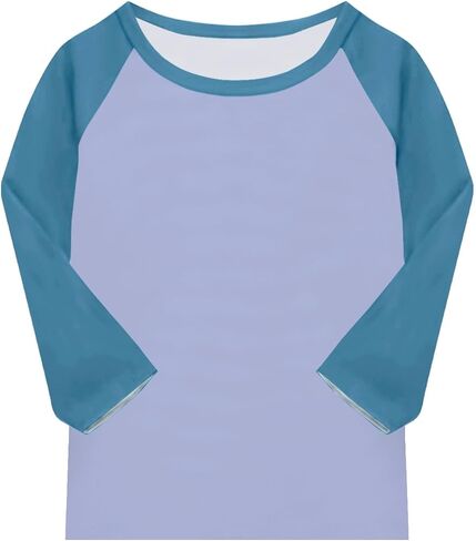 Cute Tops for Teen Girls Flowy 3/4 Sleeve Crew Neck Graphic Blouses Workout Tops Summer Kids Clothes in Saudi Arabia