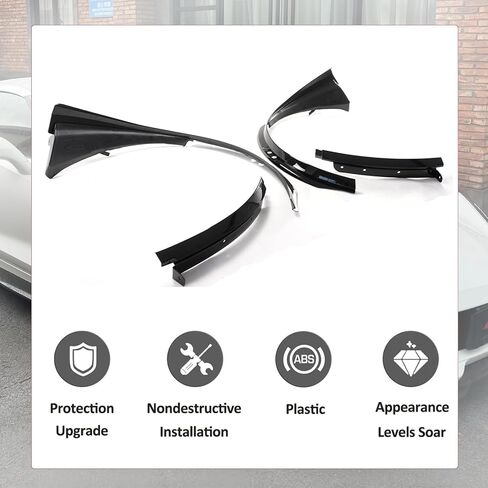 Compatible with for Chevrolet Corvette C7 2014-2019 Front Wheel Compelete Fender Flare Arch Extension Guard Pair (Glossy Black) in Saudi Arabia