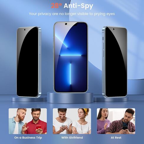 Fotbor [3+3 Pack] واقي شاشة للخصوصية iPhone 13 Pro Max مع واقي عدسة الكاميرا، مضاد للتجسس، تغطية كاملة خاصة خالية من الفقاعات 9H صلابة من الزجاج المقوى 6.7 بوصة مع مجموعة تركيب سهلة in Kuwait