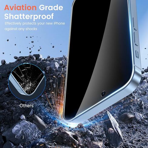 Fotbor [3+3 Pack] واقي شاشة للخصوصية iPhone 13 Pro Max مع واقي عدسة الكاميرا، مضاد للتجسس، تغطية كاملة خاصة خالية من الفقاعات 9H صلابة من الزجاج المقوى 6.7 بوصة مع مجموعة تركيب سهلة in Kuwait