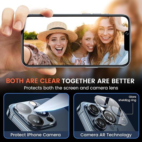 Fotbor [3+3 Pack] واقي شاشة للخصوصية iPhone 13 Pro Max مع واقي عدسة الكاميرا، مضاد للتجسس، تغطية كاملة خاصة خالية من الفقاعات 9H صلابة من الزجاج المقوى 6.7 بوصة مع مجموعة تركيب سهلة in Kuwait