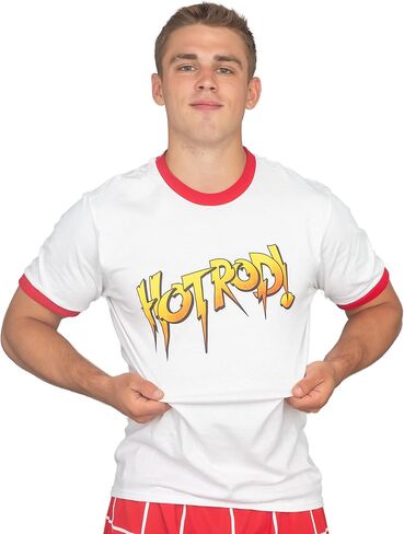 Roddy Piper Rowdy Hot Rod Wrestling White Adult T-Shirt Tee in Saudi Arabia