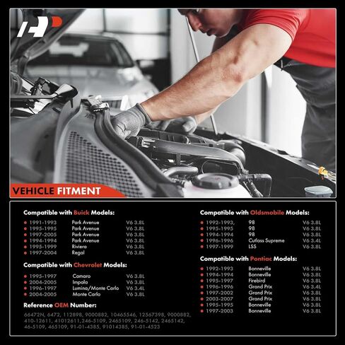 A-Premium Starter Motor متوافق مع شيفروليه Camaro V6 3.8L 95-97 ، Impala 04-05 ، Lumina 96-97 & Pontiac Bonneville 92-03 & Buick & Oldsmobile ، 12v 1.7kw 9 أسنان في الساعة 10465546 in Saudi Arabia