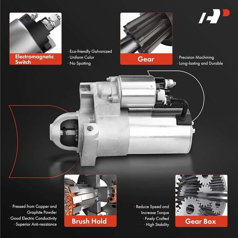 A-Premium Starter Motor متوافق مع شيفروليه Camaro V6 3.8L 95-97 ، Impala 04-05 ، Lumina 96-97 & Pontiac Bonneville 92-03 & Buick & Oldsmobile ، 12v 1.7kw 9 أسنان في الساعة 10465546 in Saudi Arabia