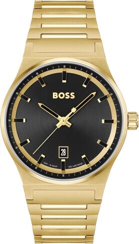 Boss Men للرجال الصفراء الذهب الذهب الذهب المطلي الفولاذ المقاوم للصدأ السوار وسوار الارتباط ، والتصميم المعاصر للارتداء اليومي ، الساعة ثلاثية اليد ، الطراز (1514077) in Saudi Arabia