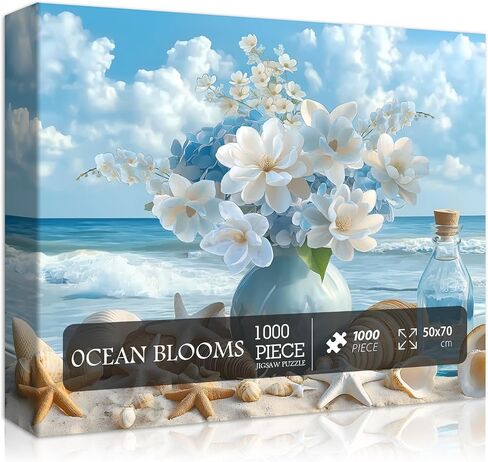PICKFORU Beach Jigsaw Puzzle 1000 Pieces, Ocean Moon Nature Art Scenery, Colorful Magic Beach Themed Puzzle, Challenging for Adults in Kuwait