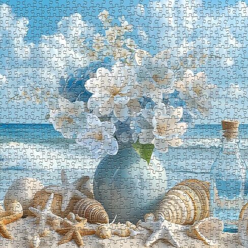 PICKFORU Beach Jigsaw Puzzle 1000 Pieces, Ocean Moon Nature Art Scenery, Colorful Magic Beach Themed Puzzle, Challenging for Adults in Kuwait