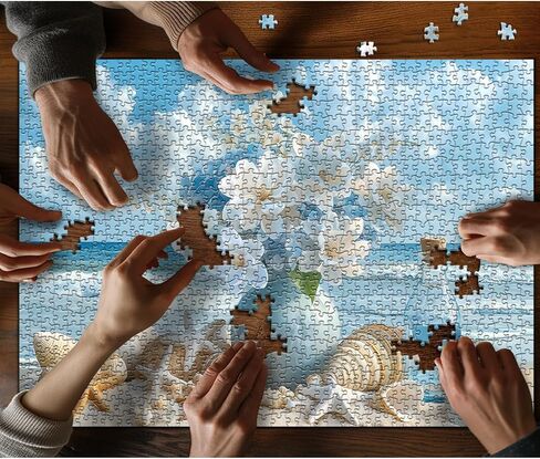 PICKFORU Beach Jigsaw Puzzle 1000 Pieces, Ocean Moon Nature Art Scenery, Colorful Magic Beach Themed Puzzle, Challenging for Adults in Kuwait