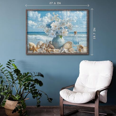 PICKFORU Beach Jigsaw Puzzle 1000 Pieces, Ocean Moon Nature Art Scenery, Colorful Magic Beach Themed Puzzle, Challenging for Adults in Kuwait