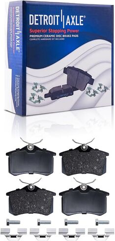 Detroit Axle - Brake Kit for Volkswagen 2000 Beetle, 1999-2006 Golf, 200-2004 Jetta, 11.02" inch Front and 9.13'' inch Rear Drilled & Slotted Brake Rotors Ceramic Brake Pads Replacement in Saudi Arabia