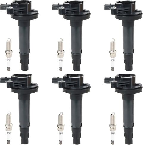 6PCS UF553 Ignition Coils & 6PCS Iridium Spark Plugs Ignition Coils Pack Fits for 2011-2017 F-150, 2015-2018 Transit-250 Transit-350, 2007-2016 MKX, 2007-2015 CX-9 3.5L 3.7L, Aftermarket Parts in Saudi Arabia