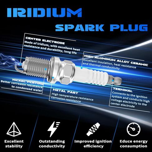 6PCS UF553 Ignition Coils & 6PCS Iridium Spark Plugs Ignition Coils Pack Fits for 2011-2017 F-150, 2015-2018 Transit-250 Transit-350, 2007-2016 MKX, 2007-2015 CX-9 3.5L 3.7L, Aftermarket Parts in Saudi Arabia