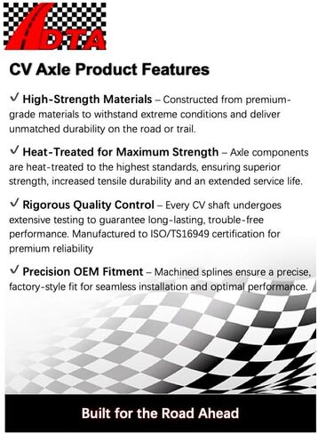 1 New DTA Front Left Side CV Axle + 1 Intermediate Stub Shaft Compatible with 2012-2017 Ram 1500, 4x4, Driver Side in Saudi Arabia