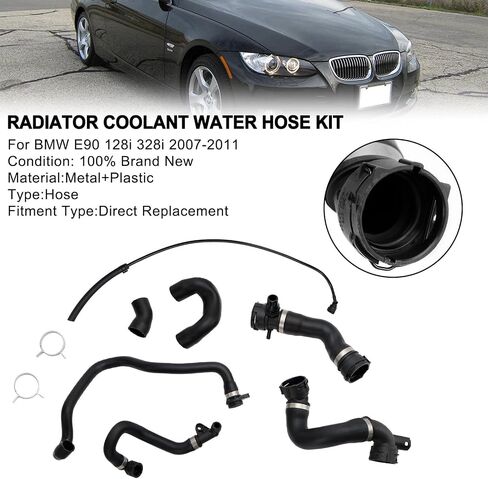 Areyourshop Radiator Coolant Water Hose Pipe Kit (7 Hoses) for BMW 128i 2008-2013, 328i 2007-2011, 328i Convertible/Coupe 2012-13, 328i xDrive 2009-12, 328xi 2007-08 in Saudi Arabia