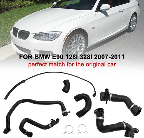 Areyourshop Radiator Coolant Water Hose Pipe Kit (7 Hoses) for BMW 128i 2008-2013, 328i 2007-2011, 328i Convertible/Coupe 2012-13, 328i xDrive 2009-12, 328xi 2007-08 in Saudi Arabia