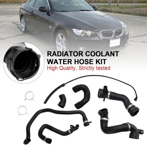 Areyourshop Radiator Coolant Water Hose Pipe Kit (7 Hoses) for BMW 128i 2008-2013, 328i 2007-2011, 328i Convertible/Coupe 2012-13, 328i xDrive 2009-12, 328xi 2007-08 in Saudi Arabia