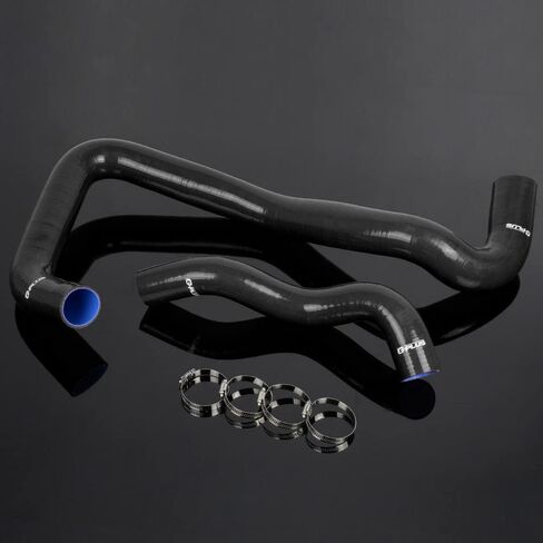 مجموعة خرطوم المبرد السيليكون PIT66 ، متوافقة مع 2005-2007 FORD F250/350/450/550 6.0 6.0L Powerstroke Black مع المشابك in Saudi Arabia