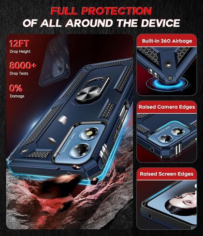 LeYi for Moto G-2025 Case/Moto G 2026 Phone Case: Heavy Duty Shockproof | Moto G Play 2026 Case with Screen Protector, Military-Grade Android Cover Funda para Magnetic Motorola G 5G 2026, Black in Kuwait