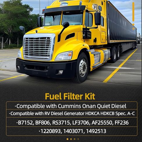 Fuel Filter Kit, Compatible with RV Diesel Generator HDKCA HDKCB Spec. A-C, Compatible with Cummins Onan Quiet Diesel #OE 1220893 1403071 1492513 122-0893 140-3071 149-2513 LF3706 AF25550 FF236 in Saudi Arabia