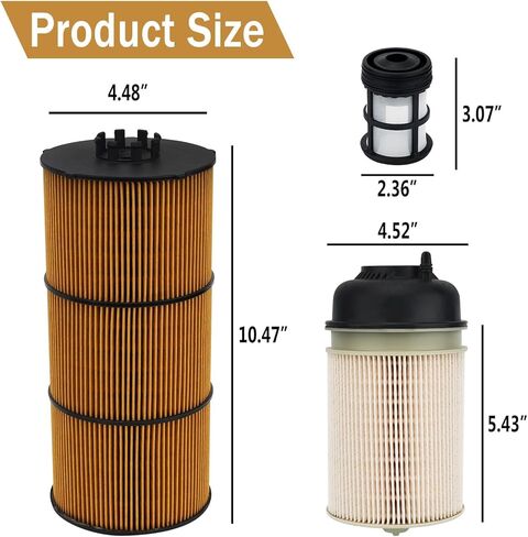 PF9908 Fuel Filter with Oil Filter Kit Compatible with Freightliner Cascadia DD13 DD15 DD16 Engine Replace# PF9908 P551005 P551063 in Saudi Arabia
