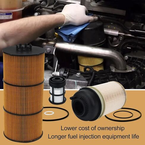 PF9908 Fuel Filter with Oil Filter Kit Compatible with Freightliner Cascadia DD13 DD15 DD16 Engine Replace# PF9908 P551005 P551063 in Saudi Arabia